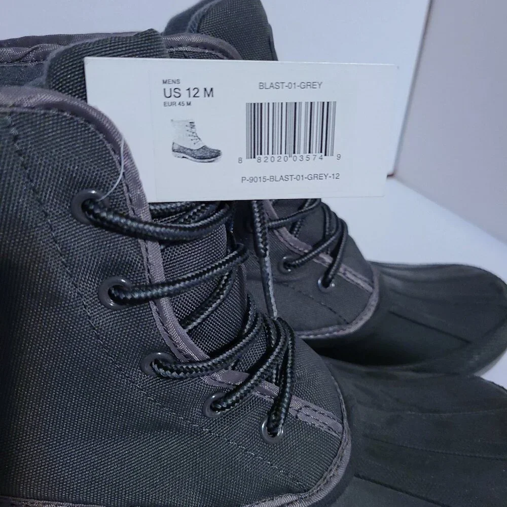 POLAR ARMOR MEN'S COLD WEATHER BLAST DUCK BOOTS- WATERPROOF -GREY-SIZE 12